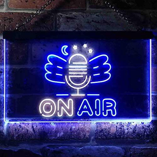 On Air Mic Dual LED Neon Light Sign